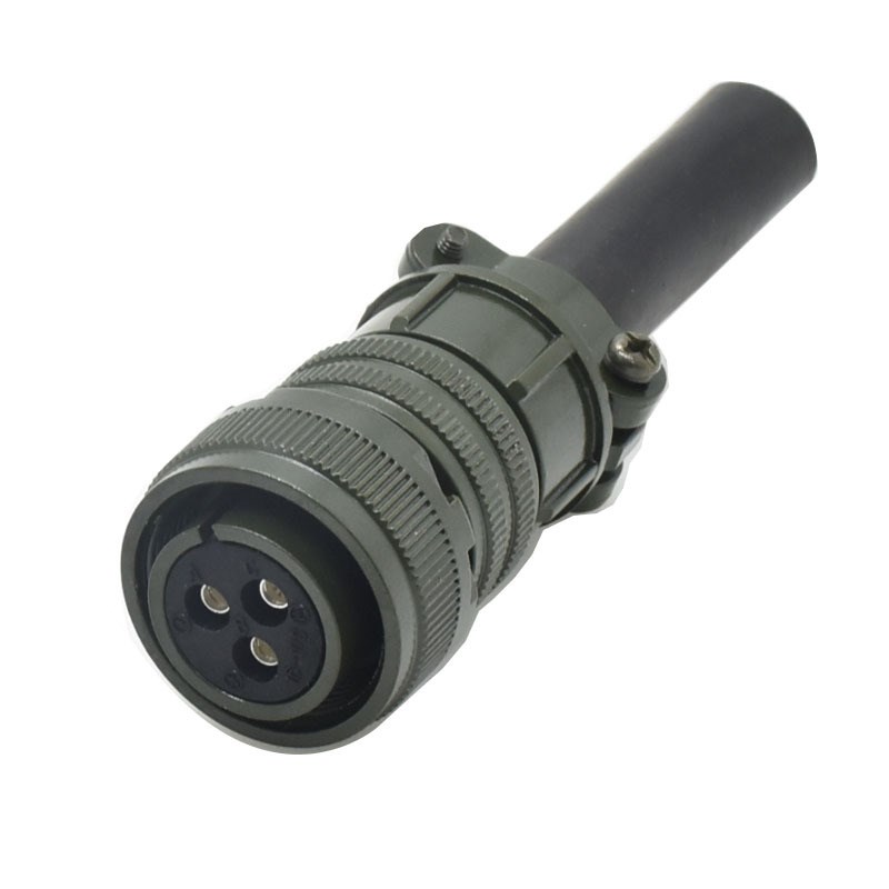 5015航空插头MS3106A16S-10S直头弯头螺纹锁紧3芯防水连接器