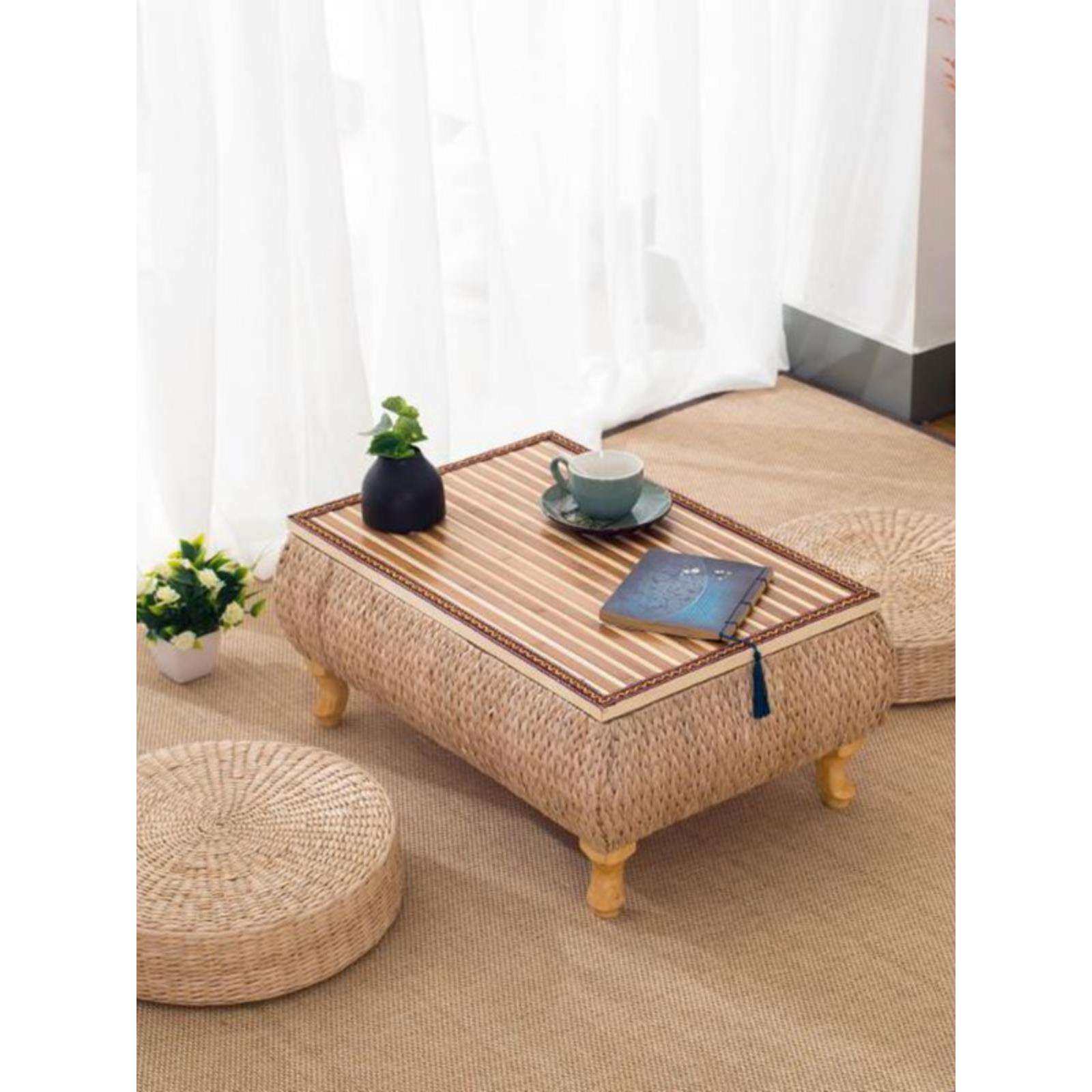 家用日式榻榻米茶几飘窗桌禅意矮茶桌飘窗茶几藤草编炕桌阳台茶,电子元器件市场,其它元器件,淘宝优惠券,粉丝福利购,淘宝优惠卷