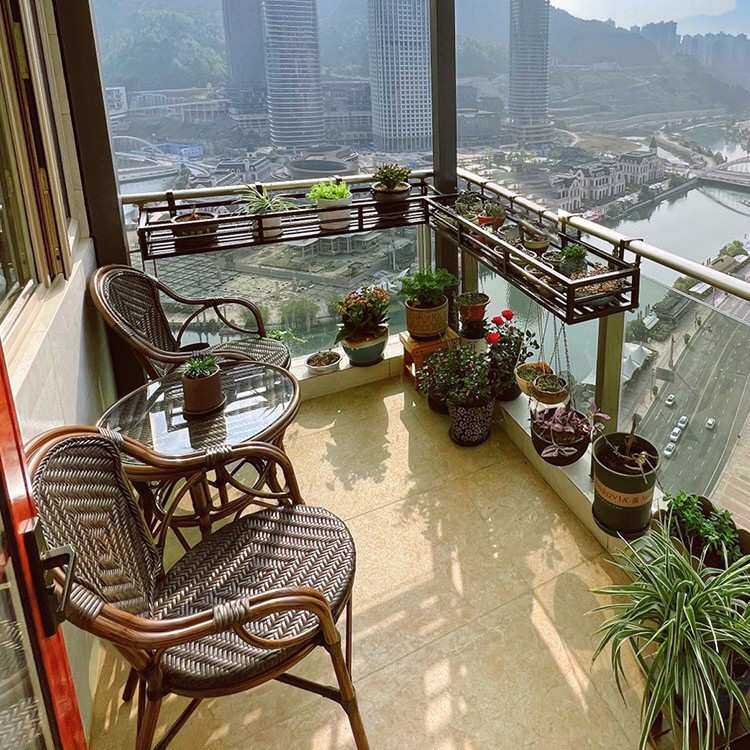 藤椅三件套组合休闲藤编沙发防水户外茶桌椅竹藤茶几阳台桌椅