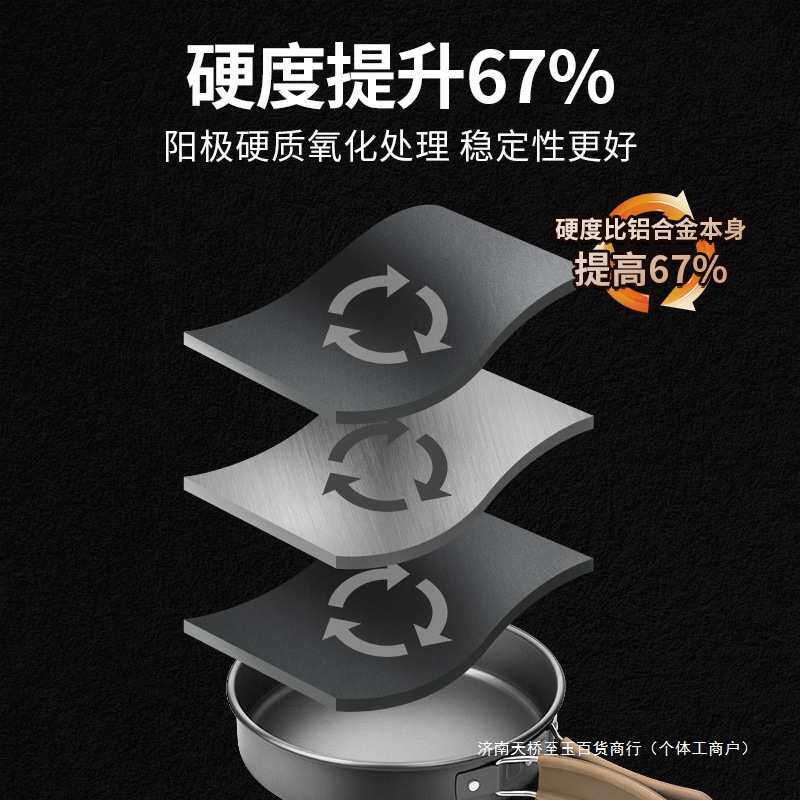 户外锅具野餐野营套锅吊锅煎炒煮锅套装火锅露营炊具卡式炉烧水壶