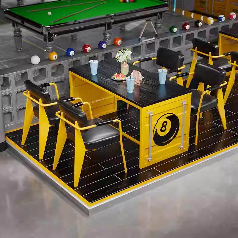 工业风餐桌椅组合铁艺创意洽谈区休息区小酒馆酒吧清吧桌椅卡座