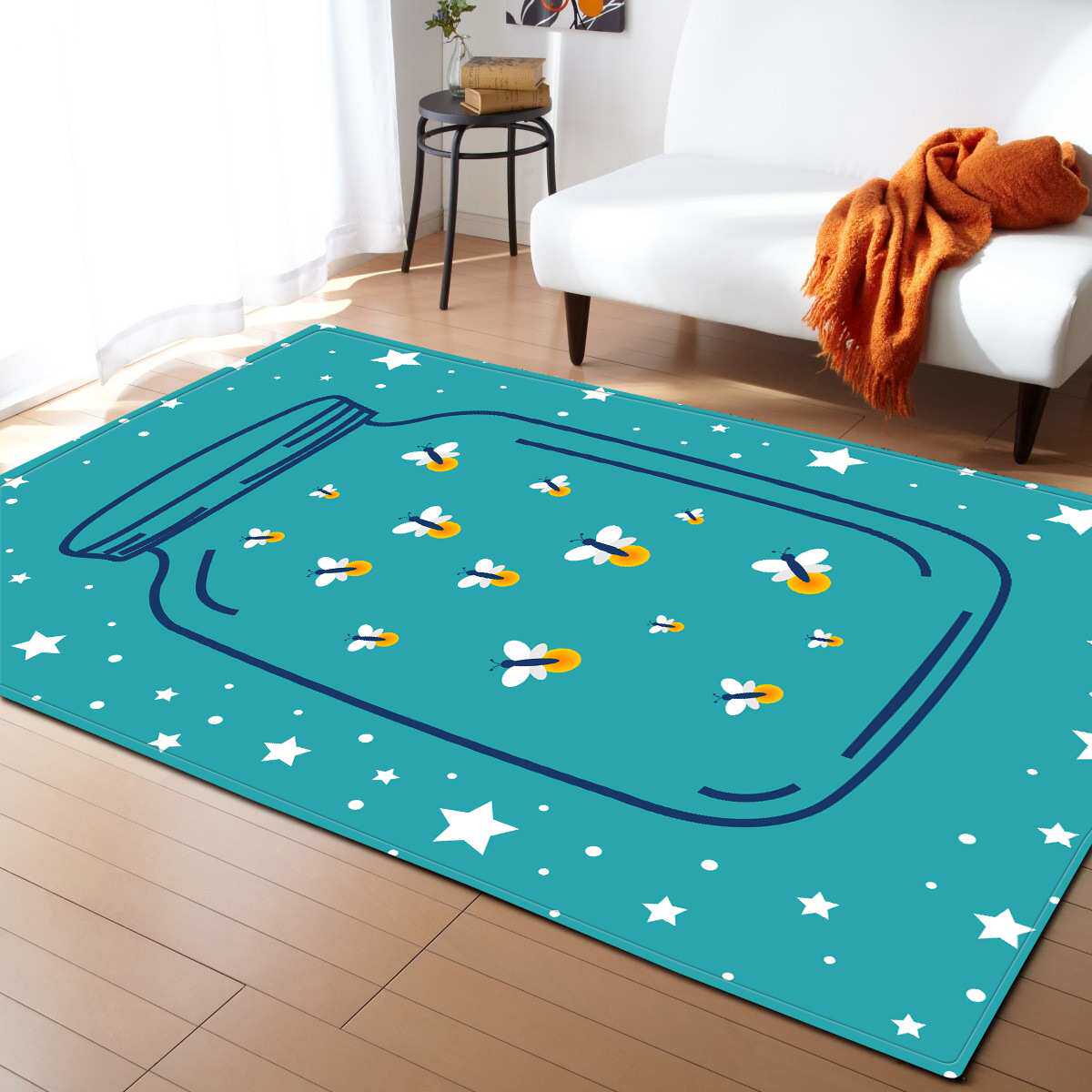 现代小清新创意插画简约客厅地垫卧室地毯ebay亚马逊货源代发图案