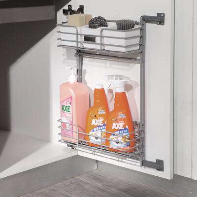 跨境下水槽置物架厨房下水道收纳置物架子橱柜门板侧装拉篮不分左