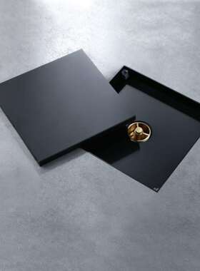 HIDEEP黑色隐形方形200*200mm卫生间大排量排水地漏HID698-1