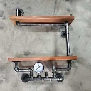 工业复古美式创意铁艺置物架实木层板隔板墙上置物架展示收纳壁挂