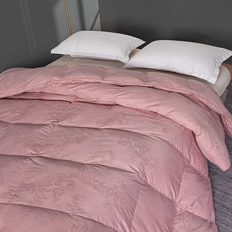 160支全棉提花双层羽绒被壳自充绒被套半成品静音不跑绒被壳