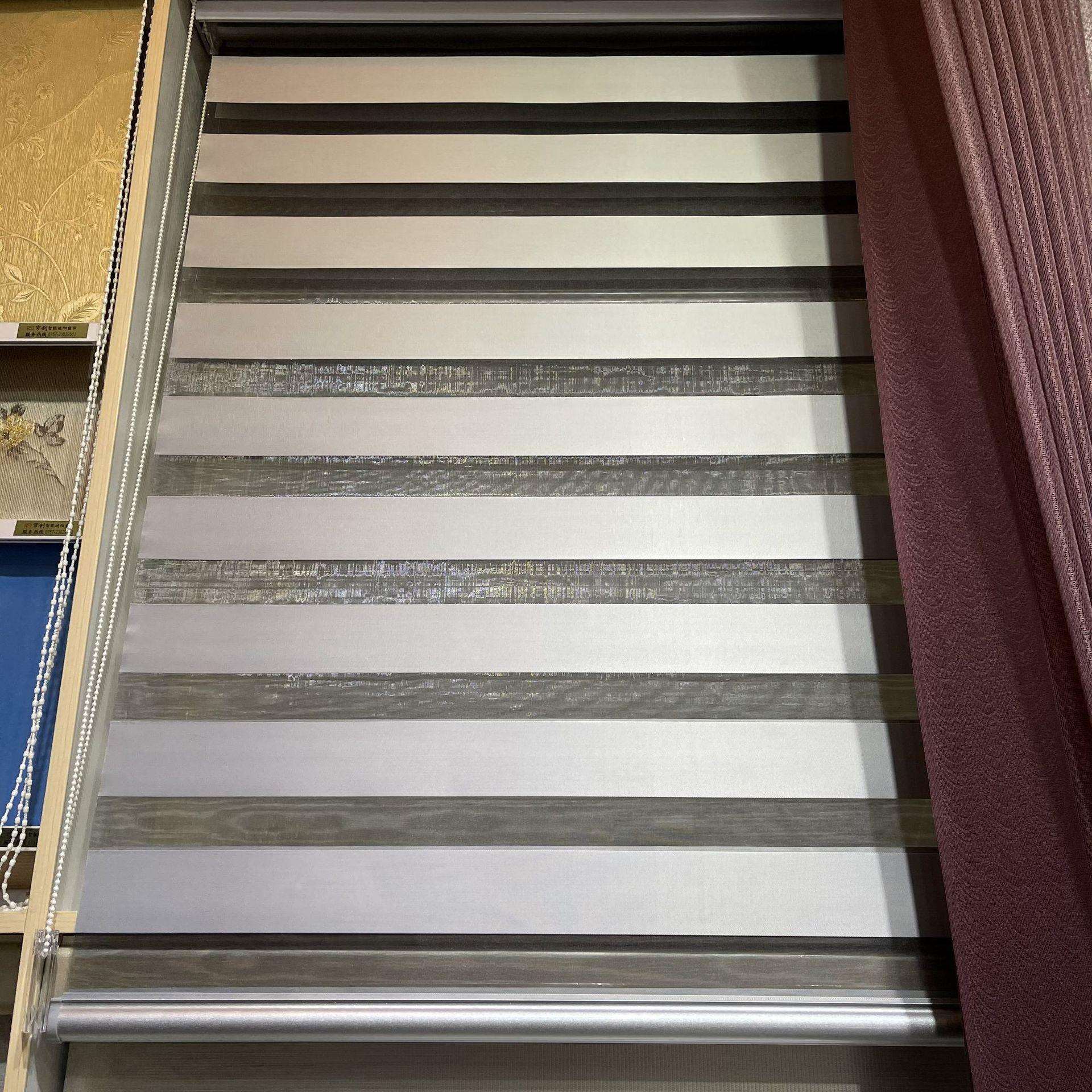 手动拉式电动熔点丝遮光阻燃防水可调光柔纱帘卷帘卧室浴室办公楼