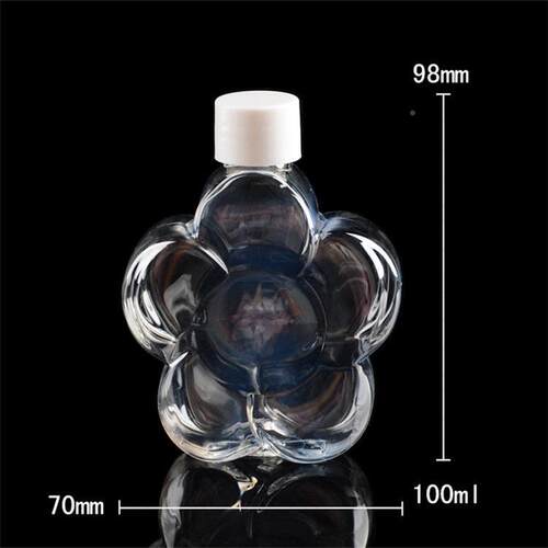 现货供应 100ML新款花形图案多能功塑料RZQ盖 液体容配器