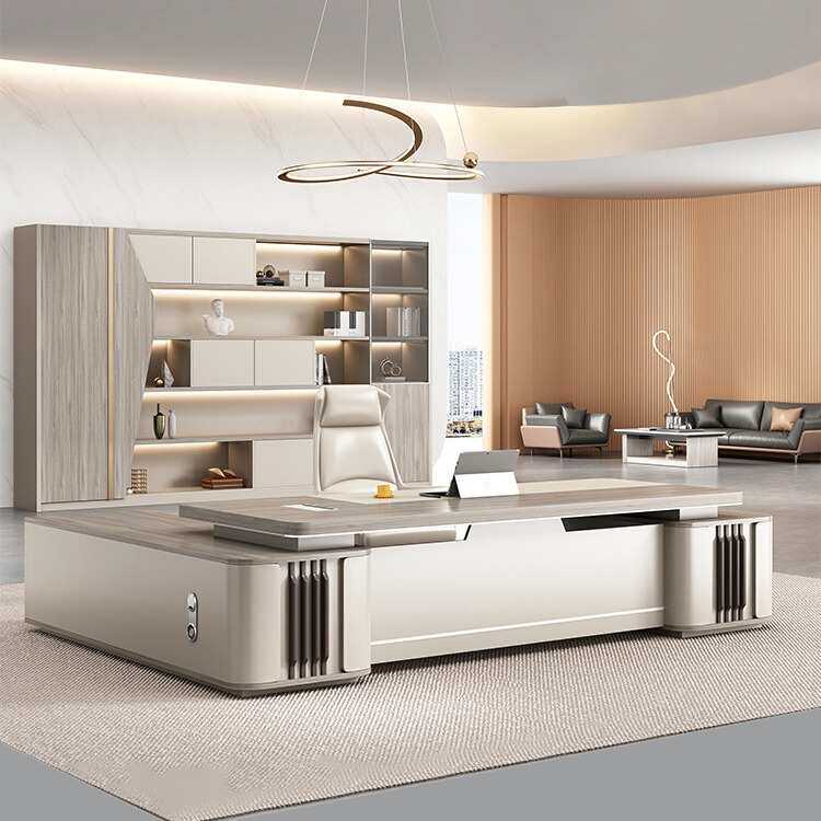 老板桌简约现代办公桌椅组合轻奢单人大班台办公家具总裁办公桌