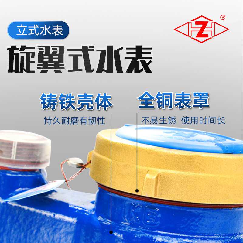 厂家现货机械旋翼冷水立式水表湿式机械式多流束铁壳家用4分节水