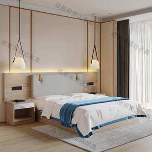 酒店家具宾馆床标间全套单双人间客房专用公寓大床民宿快捷旅馆床