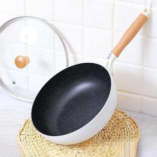 明镜炒锅不粘锅家用平底锅一两人用小型炒菜锅不沾电磁炉燃图巴拉