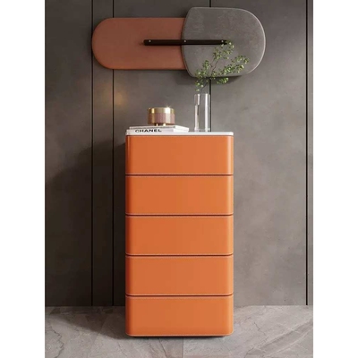 意式极简岩板斗柜卧室收纳柜现代轻奢三四斗柜马鞍皮五斗柜储物柜