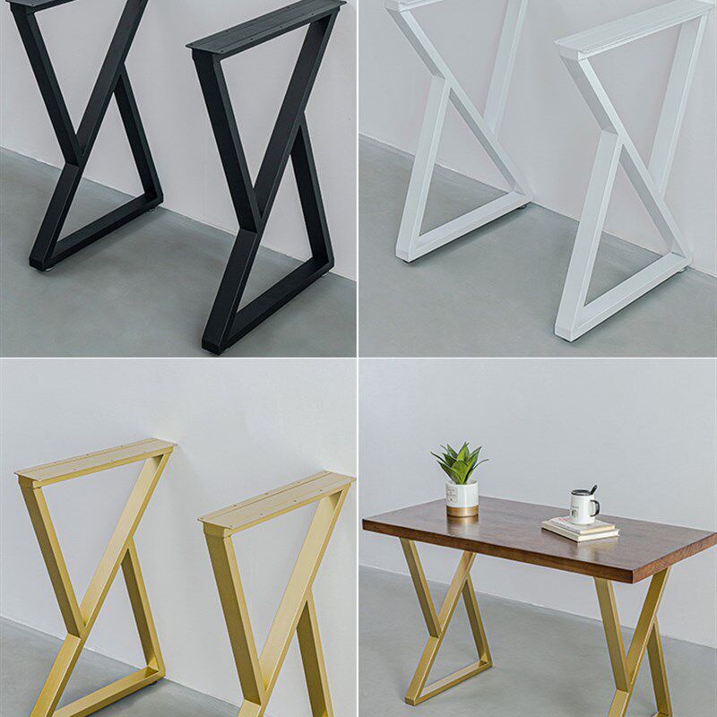 定制吧台桌腿支架大板餐桌书桌会议办公桌电脑岩板底座金色支撑脚