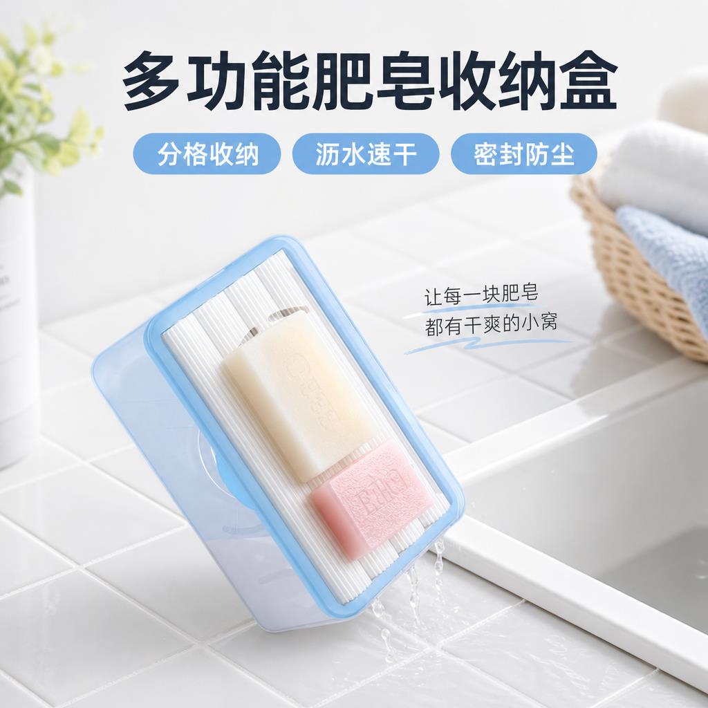 洗衣肥皂盒多功能起泡盒免手搓神器滚轮自动出泡沫神器收纳盒家用