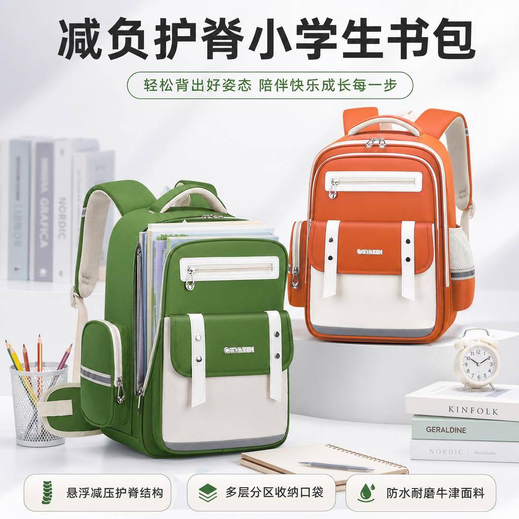 新款云朵书包1-6年级小学生书包男女孩减负儿童书包大容量双肩包