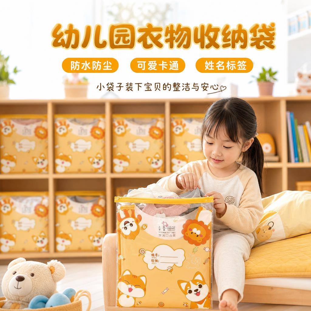 幼儿园入学用品衣物收纳袋衣服儿童宝宝密封分装脏衣袋开学