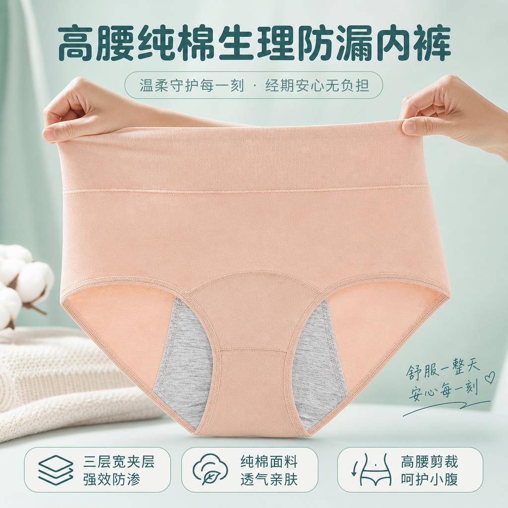 生理裤内裤女防漏月经期加宽前后10A抑菌裆安全女士姨妈裤衩纯棉