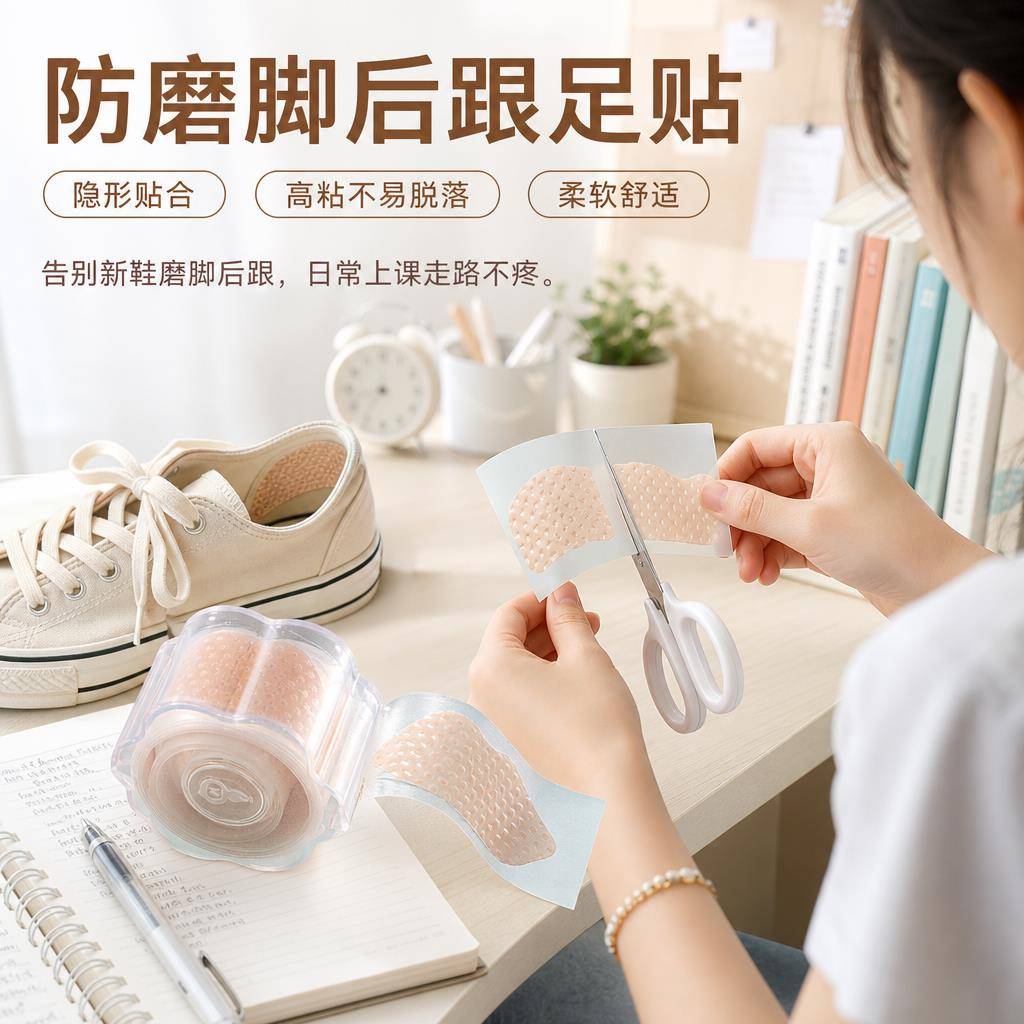 防磨脚神器后跟贴磨脚贴女高跟鞋矽胶脚趾鞋子防磨双面胶带脚后跟
