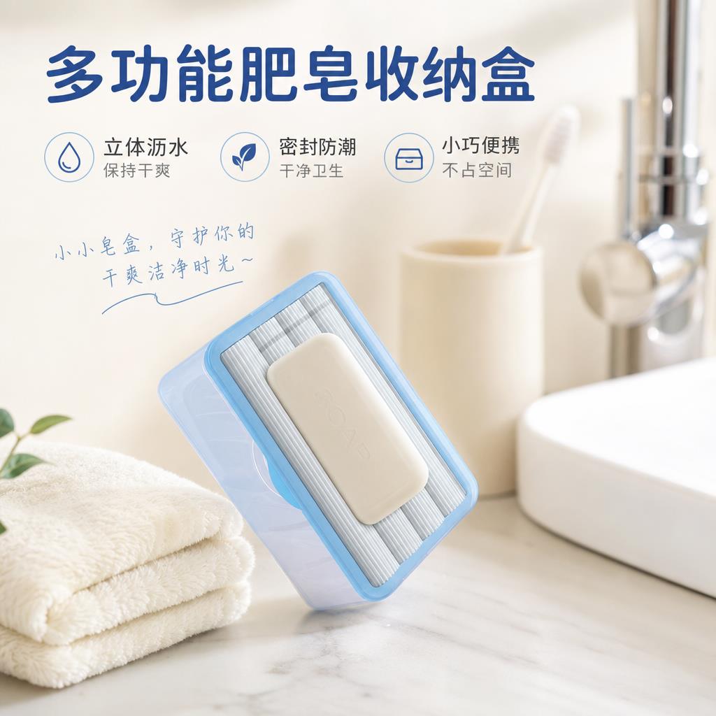 多功能洗衣服神器免手搓肥皂盒多功能起泡沥水香皂盒创意滚轮式