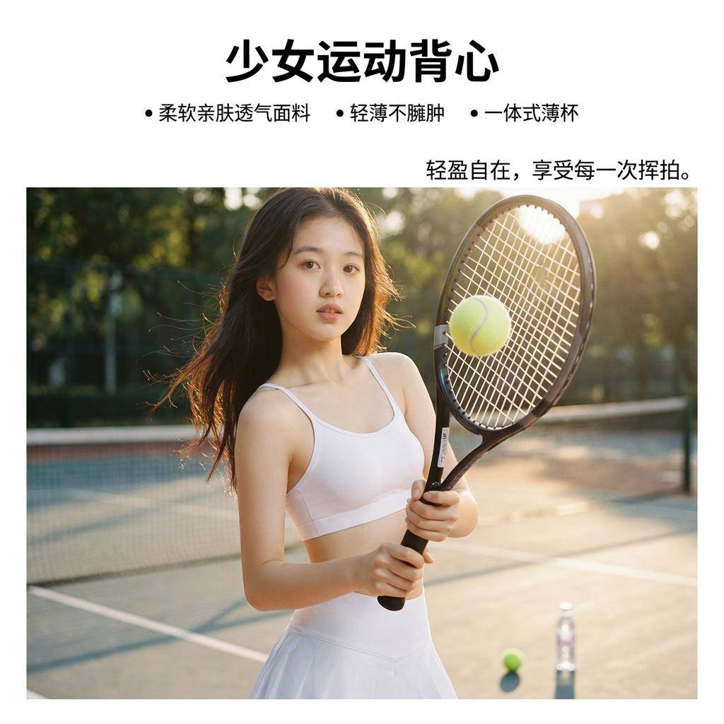 青少年内衣薄款背心式无钢圈初高中学生发育期少女防走光定型文胸