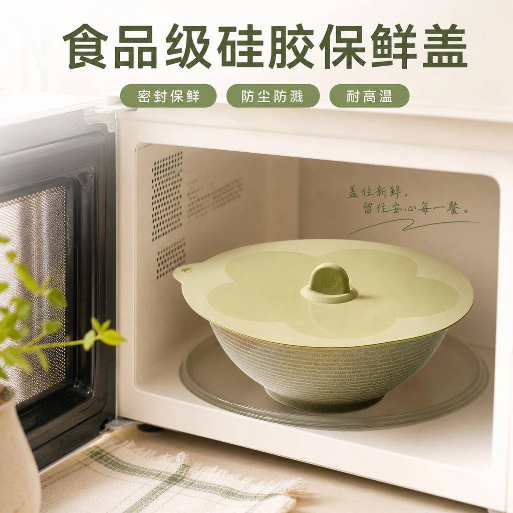 硅胶盖微波炉防溅盖专用杯子密封盖保鲜盖圆形防潮防尘盖碗盖子罩