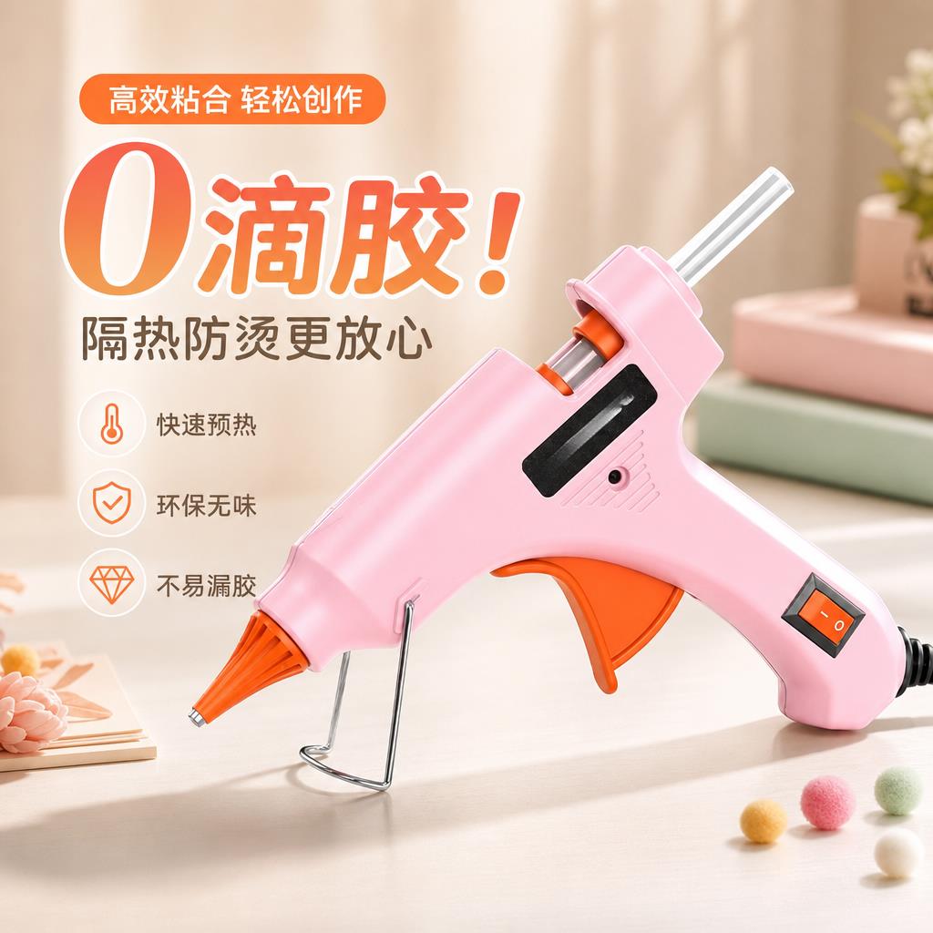 儿童热熔胶枪手工制作胶条热融胶棒7mm电胶抢小型高粘热溶胶枪