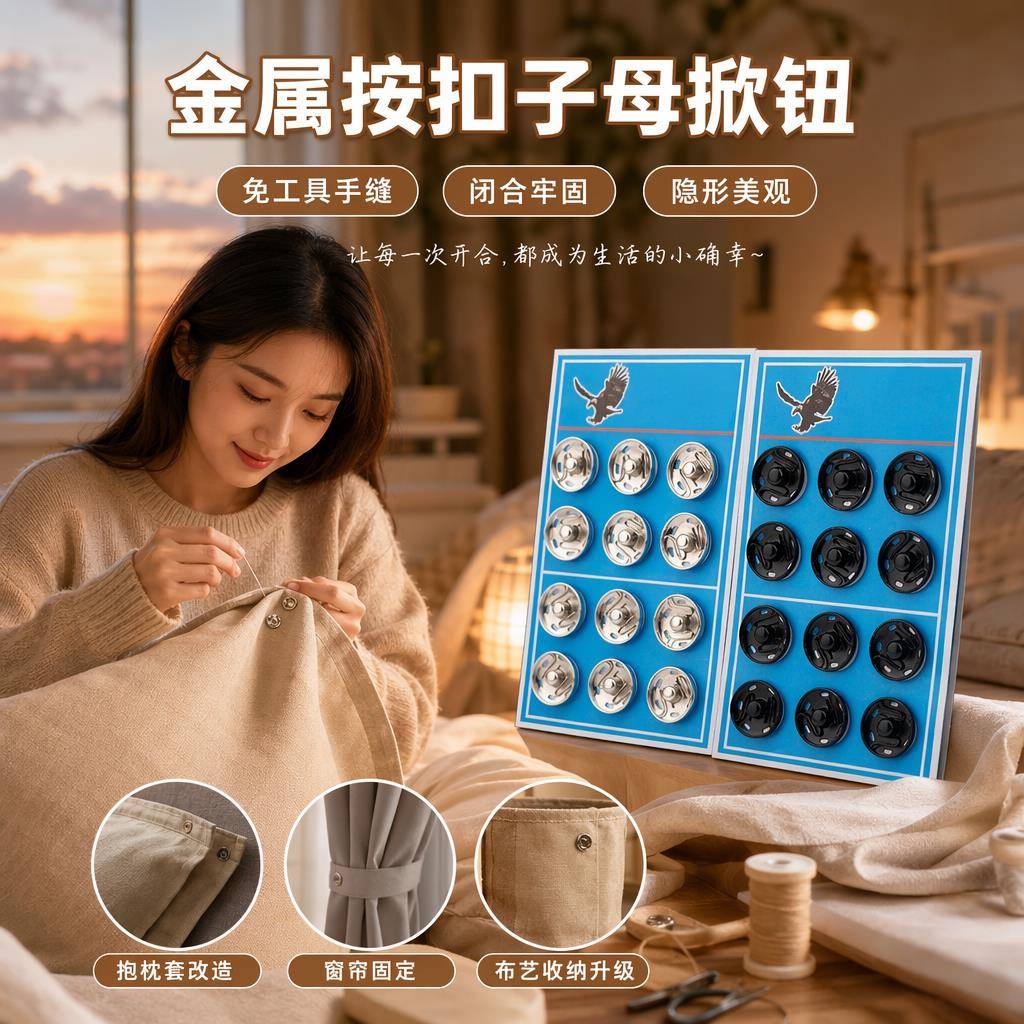 暗扣扣子按扣金属子母扣宝宝衣服摁扣隐形扣衬衣防走光扣纽扣自缝