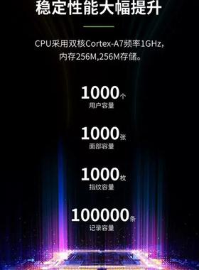 考勤门禁机ZKTeco刷脸门禁系统一体机nface128人脸识别智能门禁