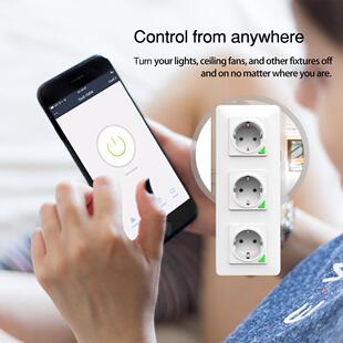 86连排欧规德式墙壁智能开关插座面板 欧洲德标插座wifi涂鸦智能