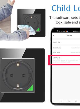 2孔德式插座 3000W+16A 遥控插座 TUYA插座alexa wifi智能插座