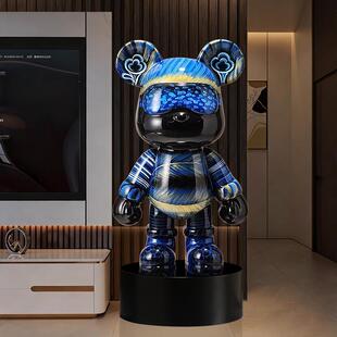 手绘流体熊落地大摆件现代客厅别墅大堂卡通网红卡通熊直销