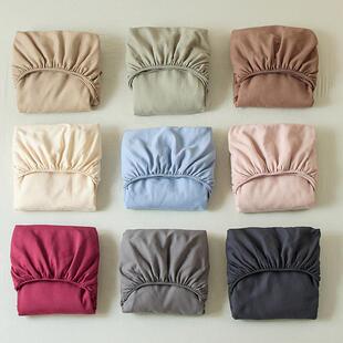 秋冬加厚A类色织提花全棉磨毛床笠单件纯色纯棉单双人学生床垫套