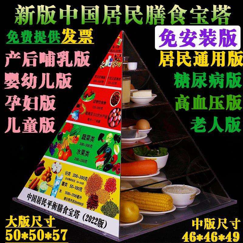 2022新版膳食宝塔模型居民平衡饮食金字塔营养食物交换份