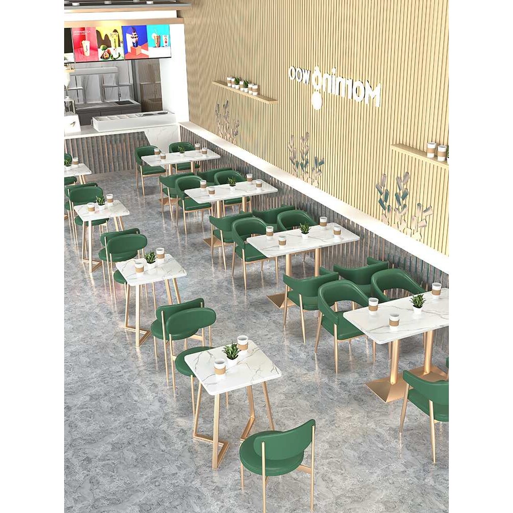 奶茶店桌椅组合简约网红小吃餐饮家具服装店甜品咖啡汉堡披萨商用