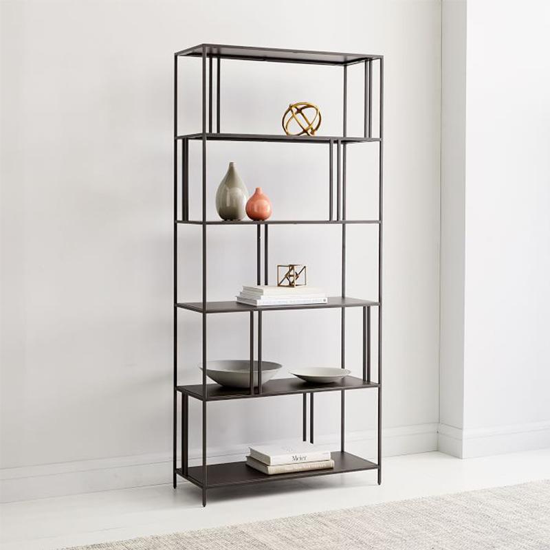 北欧客厅落地置物架简约多层铁艺书架餐厅房间墙角物品架收纳柜子
