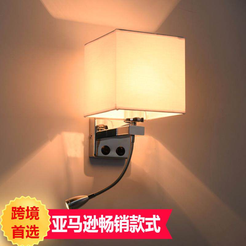 酒店客房led灯创意温馨卧室床头灯走廊楼梯带开关摇臂壁灯射灯室