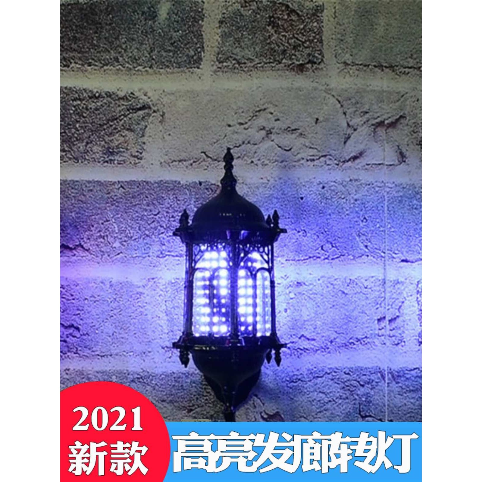 美发转灯LED理发店复古挂壁发廊转灯欧式挂墙罗马小宫灯防水