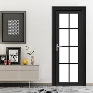 单包套钛镁铝合金厕所浴室双层钢化玻璃门洗手间厨房卫生间平开门