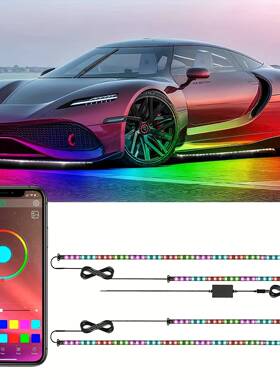 汽车底盘灯RGB幻彩汽车氛围灯爆闪彩灯摇滚灯APP声控灯一拖四灯