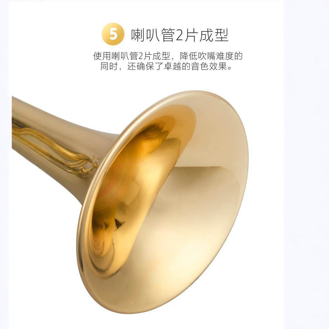 降b调高音小号乐器进气管为磷铜材质易吹奏型小号乐器演奏型