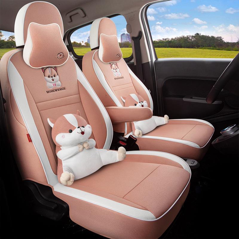 长城欧拉R1黑猫专车专用座套白猫电动汽车坐垫四季全包亚麻座椅套