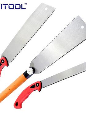 日式双面锯手锯木工锯TPR塑料手柄伐木锯园林手板锯开榫锯