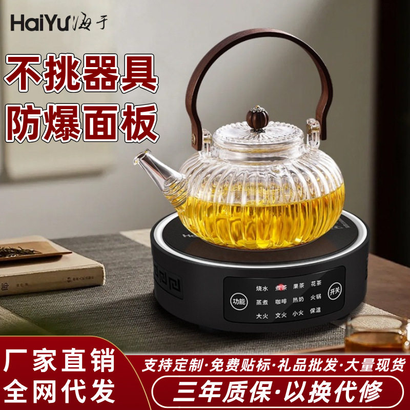 小型家用保温电陶炉套装南瓜玻璃壶耐高温防爆煮茶壶不挑器具茶炉