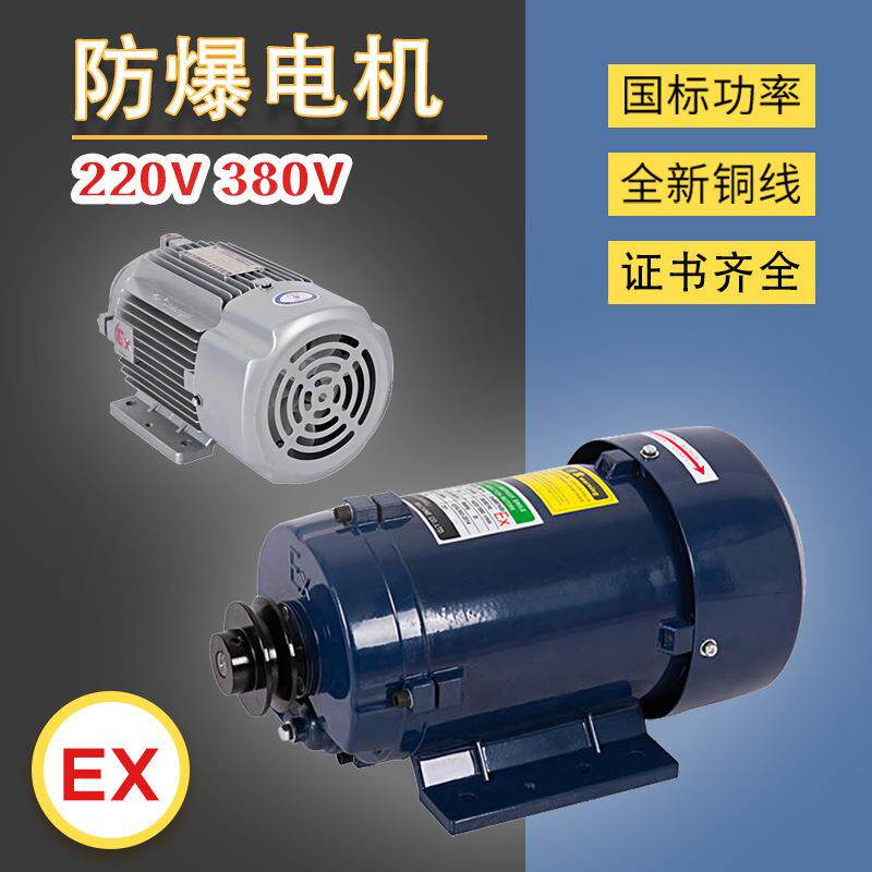 防爆电动机单相电机铜芯卧式大功率电机380/V220V/0.75KW三相电机