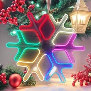 圣诞灯户外亮化树灯雪花灯带流星雨led霓虹灯公园挂树灯造型灯