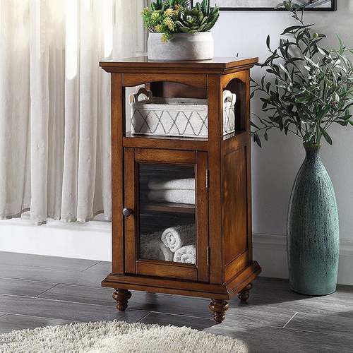 美式实木乡村小斗柜客厅卧室储物柜单门立柜玻璃餐边小型边柜