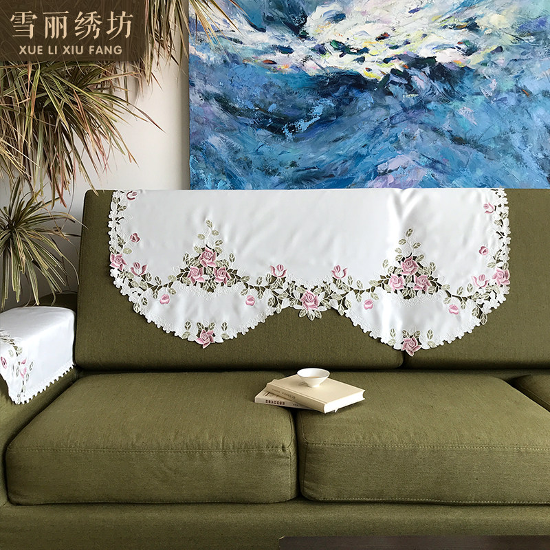沙发巾靠背巾扶手巾田园布艺欧式绣花沙发罩防尘盖布清新清香多色