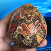 手工雕刻天然葫芦文玩收藏品把玩小摆件墨刻彩雕针刺家居工艺礼品