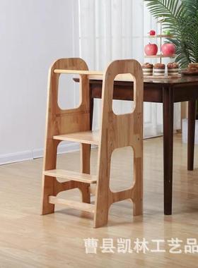 木凳质儿童洗漱生实木宝宝洗手梯卫台5643阶凳可调节蒙氏学习间塔